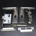 Europ standardstainless steel 304 lever handle lock with lock body and cylinder for timber door